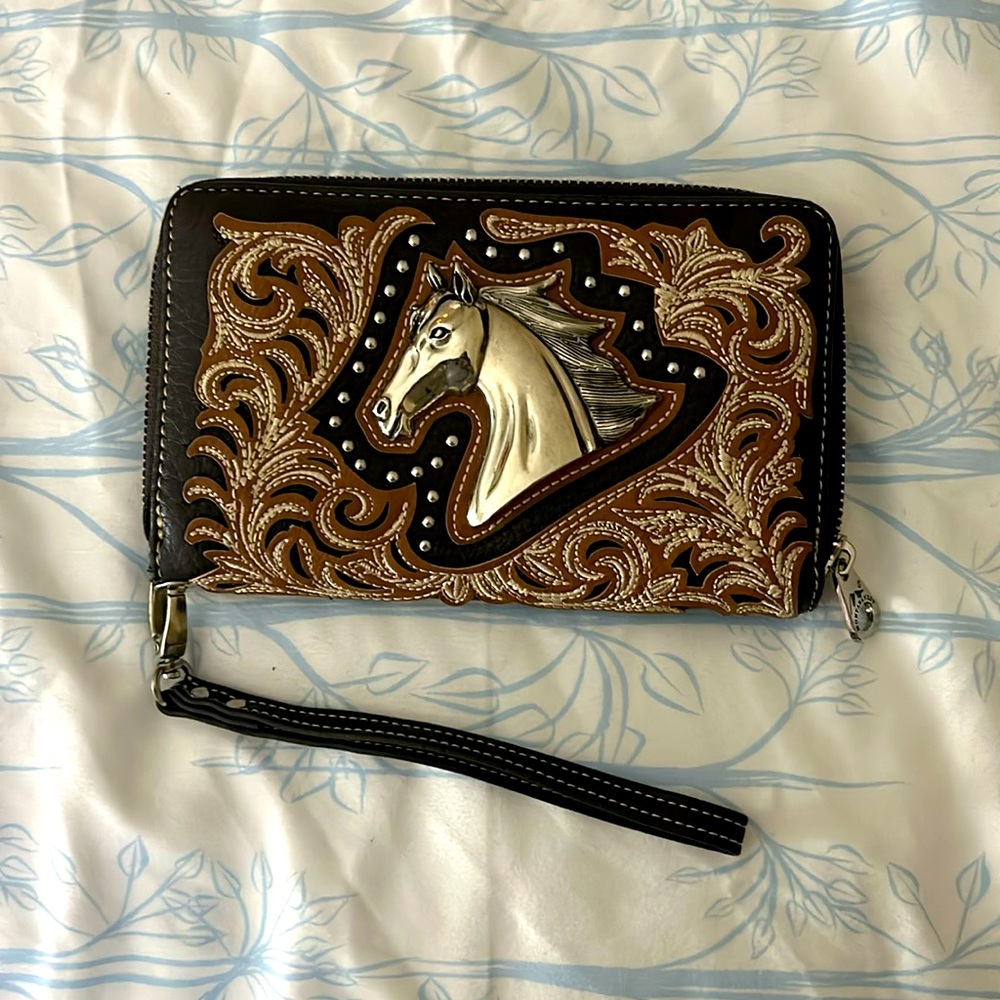 Montana West Leather Western Wallet